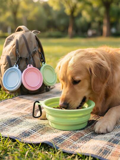10pcs Foldable Dog Bowls In Macaron Colors With Clips, Portable Collapsible Pet Travel Bowls, Lightweight Silicone Dog Cat Food Water Bowls For Outdoor, Camping, Travel