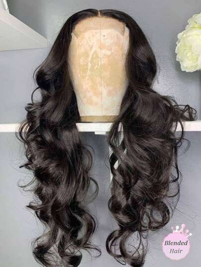 200% Density Natural Black Color Long Body Wave Human Frontal Hair 13X4 Invisible HD Full Lace Frontal Wigs For Women Pre Plucked 13x6 Large Area Lace Front Wig Super Soft Daily Party Wigs Blended Hair Natural Hairline Wig