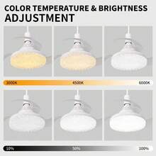 3-Speed Remote Controlled Retractable Ceiling Fan With LED Light, Invisible Crystal Acrylic Fan, Silent, For Dining Room, Bedroom, Living Room - White - View 2