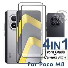 Android Phone Film Screen Protector Film 4pcs Tempered Glass Screen Protector, Camera Lens Protector, Compatible With Xiaomi POCO M8 Pro/M8 ProMax, POCO X8PRO/X8Promax, POCO F8 Pro/F8 Ultra, 3D HD, Fingerprint Unlock, Anti-Scratch, Anti-Fingerprint Mother's Day Gift - Clear - View 2
