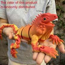 3D Printed Articulated Lizard Fidget Toy, 43.5cm Realistic Iguana Figure With Rainbow Gradient Color, Stress Relief Desk Pet, Flexible Jointed Creature Model, Creative Home Office Decor, Unique Gift For Reptile Lovers - Multicolor - View 2