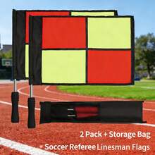 1 Set Football Sideline Flags, Referee Flags, Signal Flags, Starting Flags, Linesman Flags, Warning Flags, Track & Field Marshal Flags - Multicolor - View 2