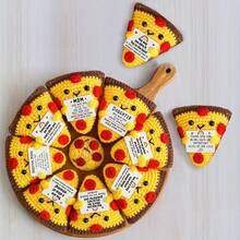 Pizza tressé à la main - Cadeau artisanal inspirant (avec carte) | Décoration de bureau intéressante - Excellent choix à offrir à des amis - Multicolore - Voir 7