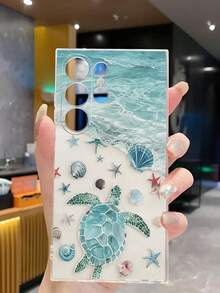 1 chiếc ốp lưng điện thoại mềm hình vỏ sò, sao biển, rùa, tương thích với Honor, Galaxy A04e/12/A13/A14/A34/A50/A52/A53/A54/S21/S22/S23/S24/S25/S25Ultra/S25FE/S26/S26 PLUS/S26 ULTRA/S26 EDGE, 6A/7A/8A, 12T/13T/15T/15T Pro, [Phiên bản quốc tế, không phải nội địa] - Trong sáng - Xem 5