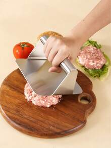 1个不锈钢汉堡肉饼制作器，不锈钢手柄汉堡压模，圆形汉堡肉饼制作器，方形汉堡肉饼制作器，肉馅饼压模，馅饼压模，烧烤压模，适用于平板烤架的烧烤压模，不锈钢汉堡压重器，肉类压模，汉堡工具，厨房小工具，适用于烤培根、牛排、三明治、内脏等。 - 銀色 - 查看 3