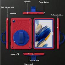 1 chiếc ốp bảo vệ cho Galaxy Tab A8 10.5" 2022 (X200 X205), thiết kế bảo vệ 3 lớp, giá đỡ xoay 360°, vỏ bọc chắc chắn chịu lực tích hợp giá đỡ cho máy tính bảng Galaxy Tab A8 10.5" 2022 - đỏ xanh - Xem 7