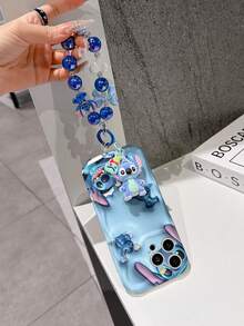 Disney Has Authorized, Phone Case - Chain Set, The Stitch Lilo & Stitch 3D Phone Case Plus A Silicone 3D Stitch Bracelet With Metallic Ring Removable Bracelet, Stitch And Angel Pattern, Compatible With Iphone 17/16/15/14/13/12/11/XS/XR/X Plus Pro Max, A Stylish Cartoon Phone Case, The Perfect Gift Choice, Phone Protection, Durable Phone Cover, Great Gift For Friends And Family - 白色款式B - 查看 4