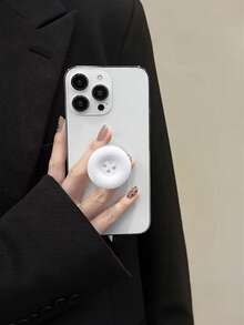 Cute Button Foldable Phone Stand, All-In-One Slouchy Smartphone Holder, Magnetic Attachment To Phone Back, Suitable For Desktop Office And Entertainment, Compatible With Apple And Android Phones, Birthday Gift For Family And Friends, Push-Pull Phone Stand, Phone Accessory, Candy Color Button Phone Airbag Holder, Adhesive Retractable Slouchy Desktop TV Stand. - Multicolor - View 5