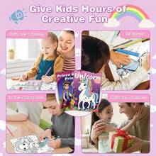 Libro para Colorear Niños 3-12 Años, 10 Libros para Colorear de Unicornios y Dinosaurios, Animales, Regalo Educativo, Fiesta, Escuela y Relleno para Bolsas de Regalo - 15-Blanco - Ver 9