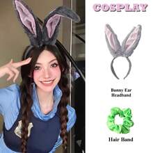 Bộ trang phục Judy Hopps chính hãng với tai và đuôi có thể cử động - Băng đô tai thỏ, băng đô cài tóc tai thỏ bằng vải nhung, thích hợp cho Halloween, các hội nghị anime và các bữa tiệc theo chủ đề. - Nhiều màu - Xem 11