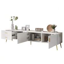 TV Stand For 75-Inch TVs, Low Shelves, TV Boards, TV Cabinet, Entertainment Center, TV Console Table, Modern Entertainment Center, Multimedia Console (White) - 白色 - 查看 9
