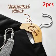 2pcs Customized Graduation Gift Set - Personalized Engraved Wooden Clothes Hanger - 2026 Exclusive Commemorative Item - Multicolor - View 6