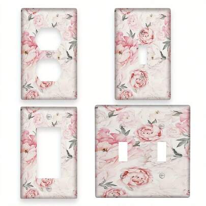 1 cái nắp công tắc điện 1-gang/2-gang họa tiết hoa màu nước, thích hợp trang trí nhà bếp, phòng tắm, phòng khách - Phụ kiện trang trí và tiện dụng cho gia đình