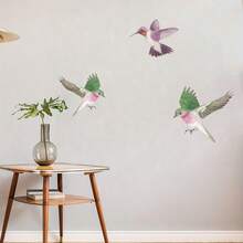 Pink & Green Tree Branch Wall Stickers, Decorative Spring/Summer Sakura Scenery For Bathroom, Bedroom, Living Room - Multicolor - View 8
