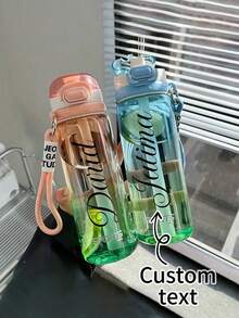 1pc 26oz/780ml Customizable Name Water Bottle - Customizable Name LOGO Plastic Beverage Container Hand Wash Lightweight Round Suitable For Running And Sports First Day Of School Back To School Gift Party Travel School Water Bottle Birthday Graduation Ideal Water Bottle Gift - Multicolor - View 4