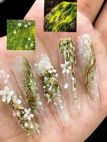 1个3D立体浮雕硅胶美甲模具，白色五瓣花叶形，DIY手工水晶树脂延长美甲工具，美甲师/DIY爱好者适用，透明液态硅胶易脱模，美甲沙龙必备 - 無色 - 查看 2