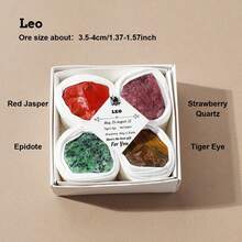 1box 12 Constellation Crystal Energy Gift Set, Raw Stone Crystals & Chakra Quartz Amulets For Reiki Healing, Divination & Home Decoration - Twelve Constellations Stone Box - View 18