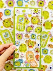 Tamagotchi 高品质3D可爱贴纸，趣味闪亮浮雕装饰，立体趣味日系动漫贴纸，采用坚固耐用的自粘防水材料 - 彩色 - 查看 10