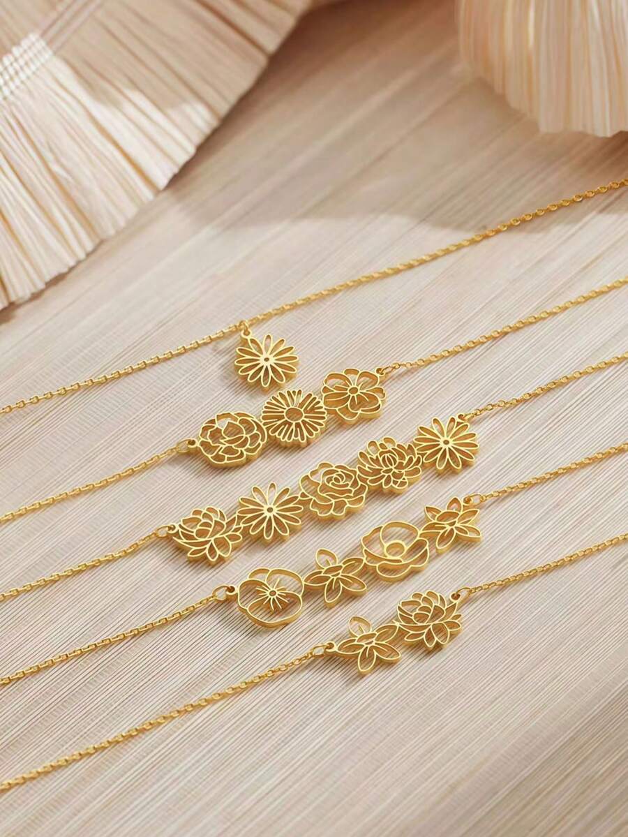 Dây chuyền hoa nhiều màu sắc cá nhân hóa, Dây chuyền bó hoa gia đình, Dây chuyền mặt dây chuyền 1-4 bông hoa tùy chỉnh, Vòng tay mặt dây chuyền nhỏ | Vòng tay tùy chỉnh | Trang sức thủ công, Ngày Valentine, Giáng sinh, Ngày của Mẹ, Phong cách thời trang vàng, Cổ điển, Đơn giản, Thường ngày, Tùy chỉnh, Cá nhân hóa - Nhiều màu - Xem 1