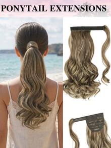 14" Wavy Ponytail Extension- Natural Curly Synthetic Hairpiece For Women, Lightweight& Secure Clip-In Design - Multicolor - View 13