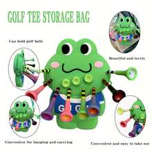 Interesting Golf Ball Tees, Golf Ball Tees Storage Bag, Golf Ball Storage, Golf Gift, Golf Accessories, Golf Ball Bag Pendant, Golf Storage Bag Can Store Golf Accessories Including Ball Tees - Green - View 2