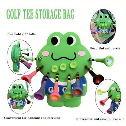 Giá đỡ bóng golf thú vị, Túi đựng giá đỡ bóng golf, Hộp đựng bóng golf, Quà tặng golf, Phụ kiện golf, Mặt dây chuyền túi đựng bóng golf, Túi đựng đồ golf có thể chứa các phụ kiện golf bao gồm cả giá đỡ bóng.