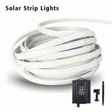 1 pieza Tira de luz de neón con energía solar y control remoto, decoración exterior para noches, decoración de fiesta - Multicolor - Ver 2