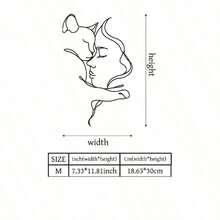 1pc Abstract Minimalist Line Art Cat Metal Iron Creative Minimalist Human Figure Decor - For Cat Lovers - 黑色的 - 查看 12