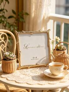 1 pieza Marco de fotos de resina con rama de árbol multifuncional, soporte de foto con rama de árbol dorada, decoración del hogar interior, regalo perfecto para todas las ocasiones - A - Ver 8