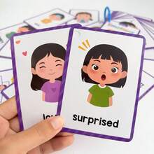 28 Sets My Emotional Feelings English Learning Word Cards Children Education Learning Enlightenment Flashcards - Apricot - View 3