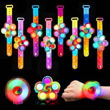 Paquete de 12 Juguetes para Piñatas con pulseras LED Giratorias, Accesorios Led para Fiesta para niños, Decoraciones Neón para Fiestas de Halloween, Navidad, Boda, Cumpleaños, Premios para Fiestas - 1 - Ver 2