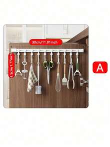 Easy To Install Kitchen Storage Rack, Over-The-Door Sliding Rail Hooks - No Drilling Required, Adhesive Backed, Practical Hanging Hooks For Convenient Installation - Multicolor - View 11