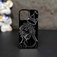 Jesús corona blanca y negra ángeles malos.funda de teléfono Fundas compatibles con ,Apple,VIVO,OPPO,,, y Honor.Fabricadas en silicona TPU,ofrecen protección contra golpes y caídas. - Negro - Ver 2