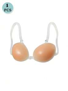 Invisible Silicone Bra With Clear Adjustable Straps, Reusable Push-Up Sticky Bra, Seamless Lift-Up Breast Pads For Backless Dresses, Wedding Dresses - Multicolor - View 9
