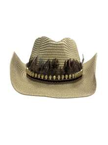1pc Unisex Straw Hat, Western Cowboy Hat, Beach Holiday Straw Hat, Foldable Design Suitable For Spring/Summer Outdoor Activities,Travel,Festival - MZ3052+ML23 - View 19