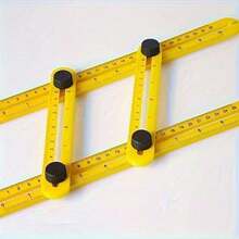 Versatile 4-In-1 Folding Ruler - Dual Scale In Inches & Centimeters, Perfect For Measuring Angles, Sides & Corners, Durable Plastic, No Power Required - Yellow - View 7