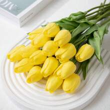 3pcs Tulip,35.5cm,13.98inch, Artificial Flower, PU Material, Simulation Feel, Valentine's Day Decoration, New Year Decoration, Spring Festival Decoration, Spring And Summer Decoration, School Dormitory Decoration, Party Activities Festival - Multicolor - View 13