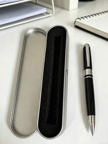 2pcs Luxury Metal Ball Pen Set (1 Pen + 1 Metal Pen Box), 4 Colors Available (Black Gold/Black Silver/Full Steel Gold/Full Steel Silver) With Metal Trim, Elegant Business Pen With 1.0mm Smooth Writing Refill, Suitable For Business Professionals, Office Workers, Teachers, Students And More. Premium Quality, Practical Performance, And Elegant Appearance, Also An Ideal Gift For Holidays, Birthdays, Graduations, New Jobs, Corporate Appreciation, And Client Visits. - Metal Pen - View 13