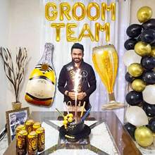 21 PCS Decoración de fiesta del equipo de novios Decoración para despedida de soltero con banda para el novio Globos de novio Decoración de la fiesta del futuro novio - 1 - Ver 8