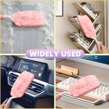 30pcs Pink Disposable Electrostatic Duster Brush, Cleaning Tool For Home, Car, Furniture, Keyboard - Cleaning Supplies, Cleaning Accessories, Cleaning Tools, 360 Degree Desktop And Bookshelf Dusting, Refill Duster Heads (With Handle) - Pink - View 7