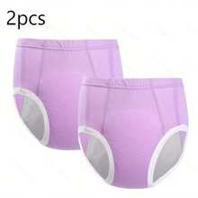 2pcs Reusable Leak-Proof Underwear - Comfortable Noiseless, Solid Color, Suitable For Household Use, Easy To Clean And Maintain, Good Absorbency Adult Functional Underwear | Soft And Comfortable Texture - View 12