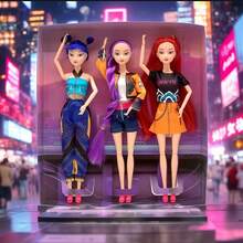 1个K-POP Rumii Miraa & Zoey 乙烯基娃娃玩具，可收藏的K-POP偶像可动人偶，可爱角色，粉丝趣味之选，K-POP周边礼品 - 彩色 - 查看 7