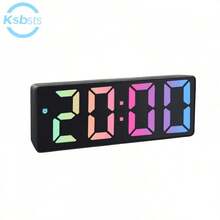 Large Modern LED Digital Clock With Date And Temperature Display - White Frame With Black Mirror Dial, 12/24 Hour Mode, Snooze Function, Battery/DC Powered (AAA Batteries Not Included) - Bedside Clock, Suitable For Office - Digital Clock Radio - 1PC - View 14