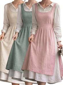 1pc Minimalist French Retro Artistic Style Apron, Suitable For Florists And Baristas, All-Season, Can Be Used For Home Kitchen, Outdoor Camping And Picnics. - Nhiều màu 2 - Xem 12
