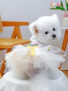 1 pièce Vêtements pour animaux de compagnie, Vêtements pour chien/chat, Tenue pour petit chien/chiot, Série de robes en tulle à l'ananas - Multicolore - Voir 2