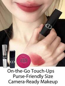 Dior Makeup Gift Set, Mascara 0 Black (4g Sample) + Dior Lipstick 720 Rosewood (1.5g Sample) + Rose Gold Folding Mirror, Suitable For Personal Use And Gifting - Dior Makeup Set - View 3