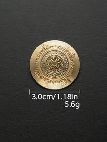 6颗大号金属纽扣，独特花卉纹理，复古欧式宫廷风格外套装饰纽扣，专用制服缝纫纽扣，缝纫配件 - 多色 - 查看 5