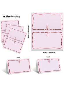 1 Set Pink Bow Name Cards, Elegant Guest Cards Suitable For Wedding, Birthday, Camping, Name Tag Party, Desktop Decor, Wedding, Holiday Party Table Decoration And Seating - Multicolor - View 15