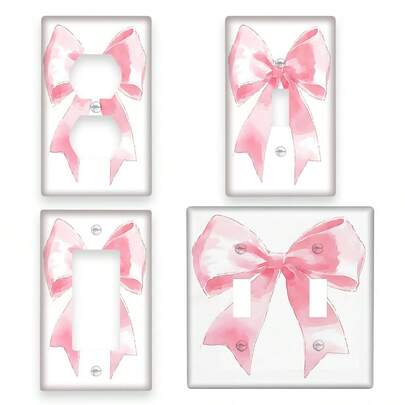 1pc Pink Butterfly Design 1-Gang/2-Gang Wall Plate, Decorative Outlet Cover For Bedroom And Kitchen, Valentine's Day