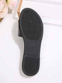 Solid Color Casual Slippers, New Summer Beach Sandals - Black - View 8